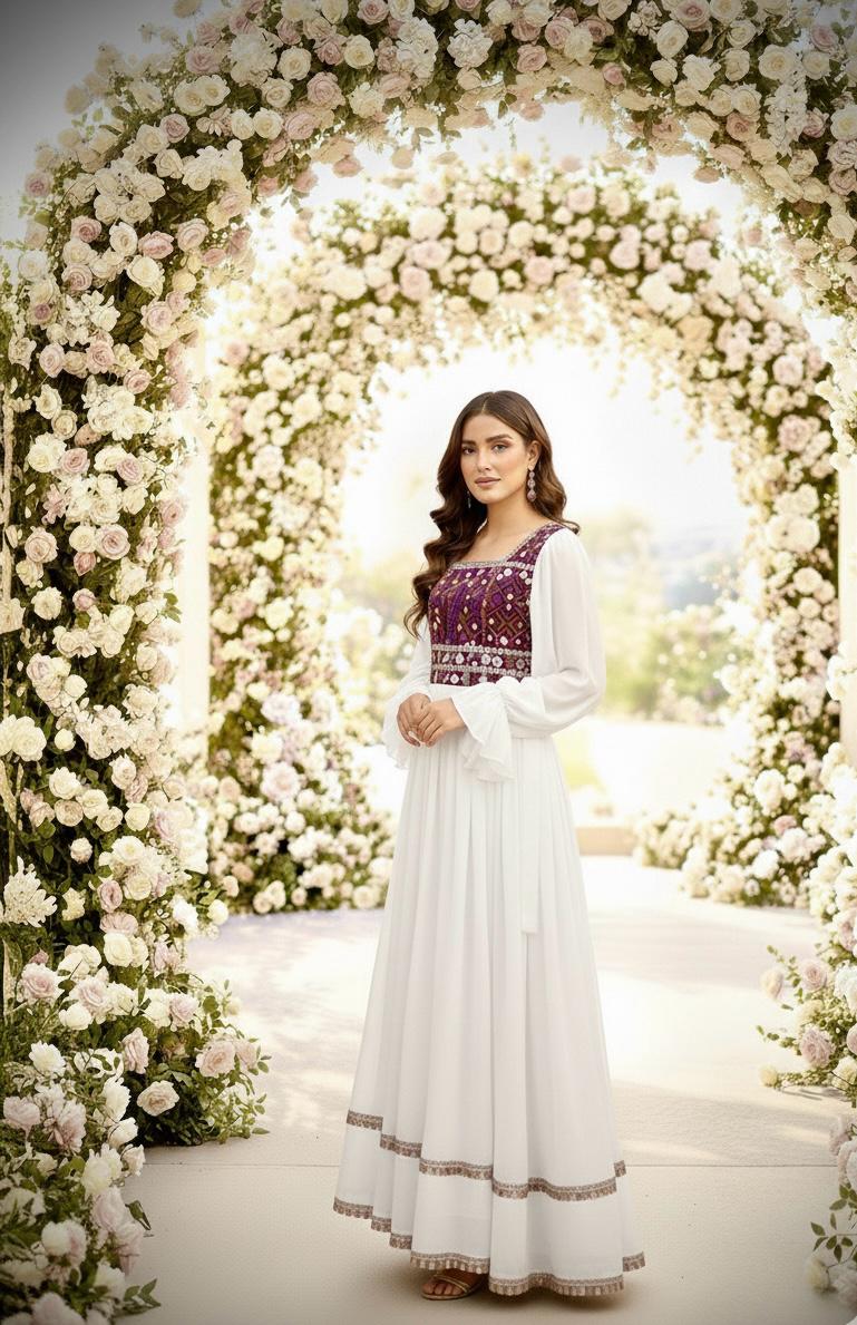 Afghan Kuchi Dress with Coin Work & Balloon Sleeves